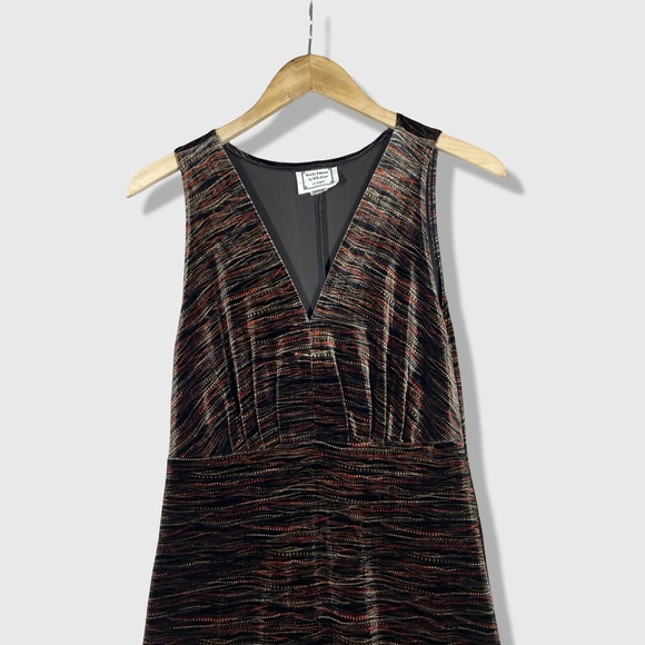 Toots Pierre by M.B. Snow Maxi Dress Women S/M Black Multi Velvet Boho Soft Goth - Picture 2 of 9